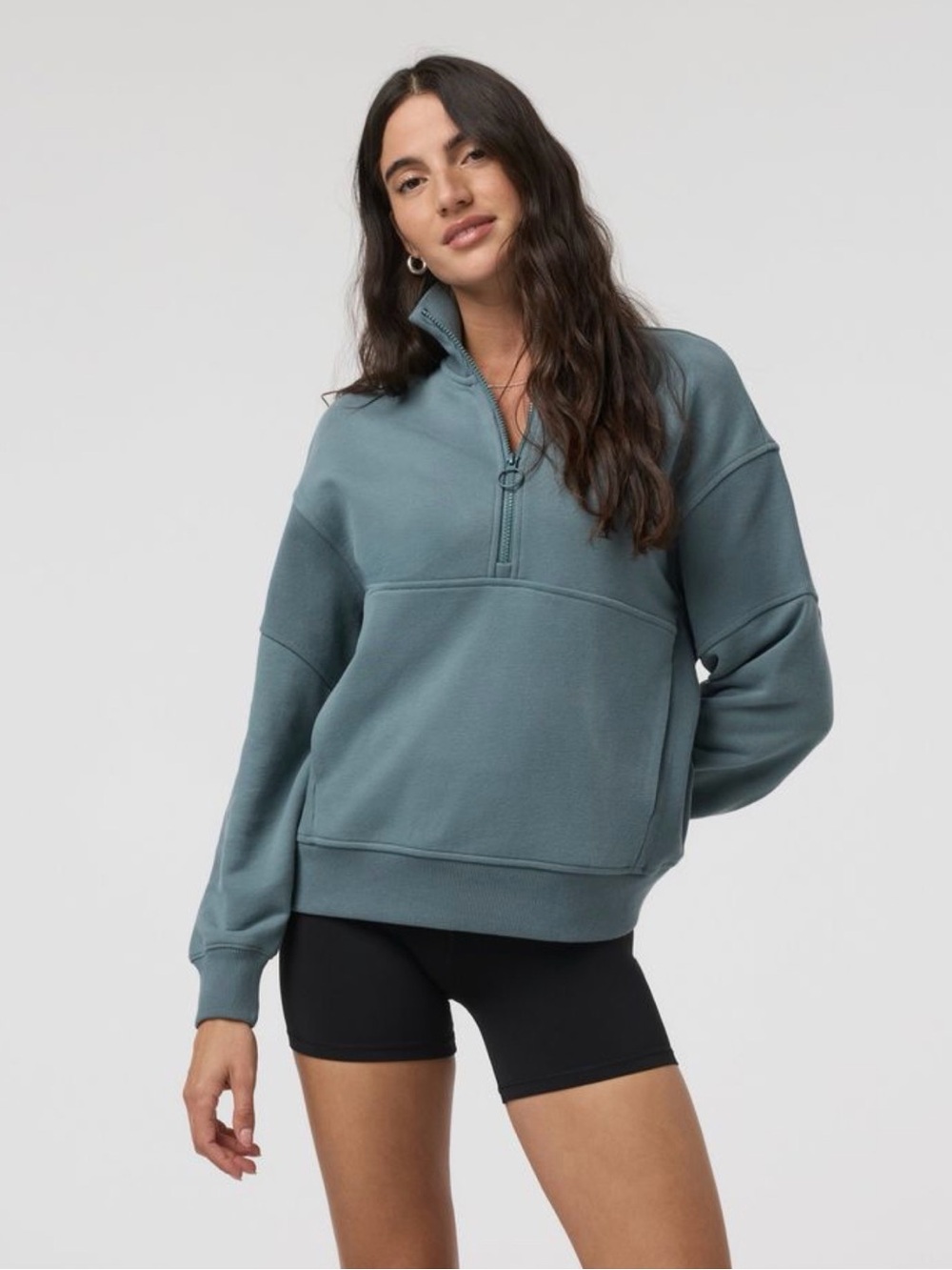 Vuori Sedona Rib Half-Zip Women’s Terry Pullover Smoke Blue Large